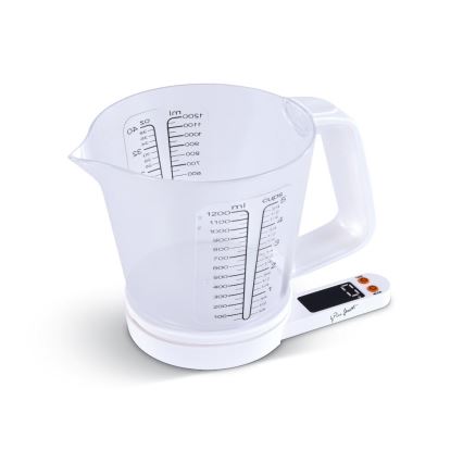 Lamart - Цифрова кухненска везна с мерителна чаша 2xAAA бяла