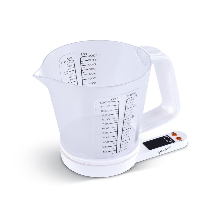 Lamart - Цифрова кухненска везна с мерителна чаша 2xAAA бяла