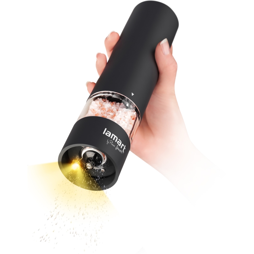 Lamart - Електрическа мелничка за подправки 4xAA черна