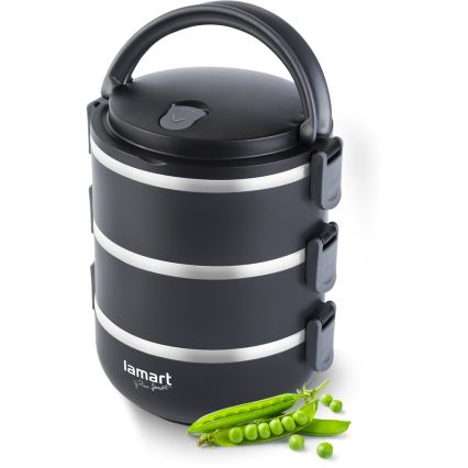 Lamart - Термоконтейнер за храна 1,8 л черен