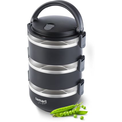 Lamart - Термоконтейнер за храна 1,8 л черен