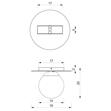 Лампа PLATO 1xE14/40W/230V Ø 19 cм