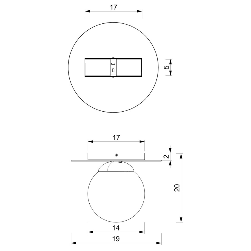 Лампа PLATO 1xE14/40W/230V Ø 19 cм
