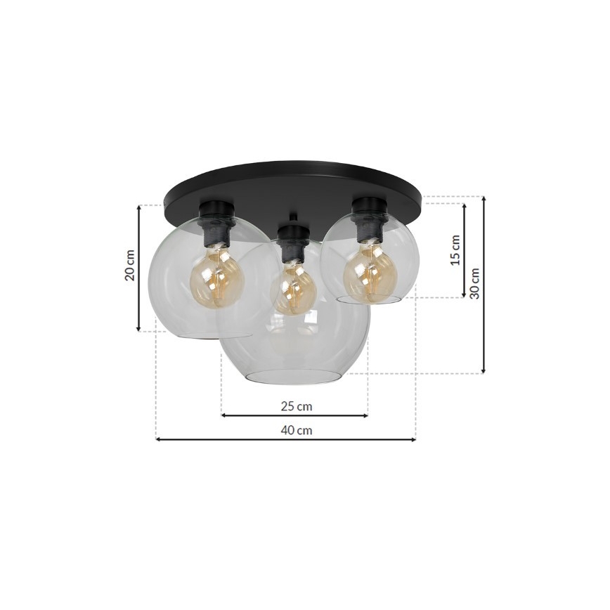 Лампа SOFIA 3xE27/60W/230V прозрачна