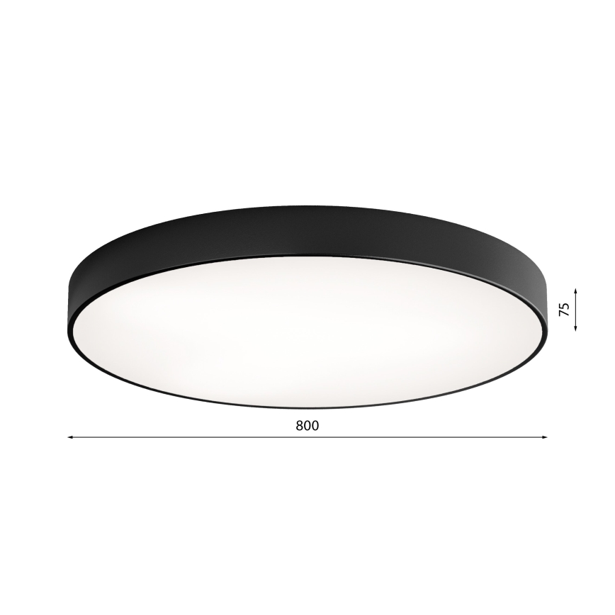 Лампа със сензор CLEO 6xE27/24W/230V Ø 80 cм черна