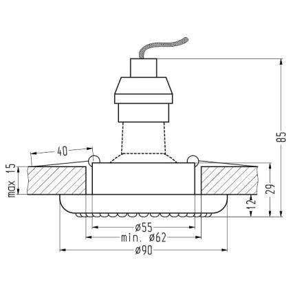 Лампа за окачен таван SOC 1xGU10/50W/230V сребриста