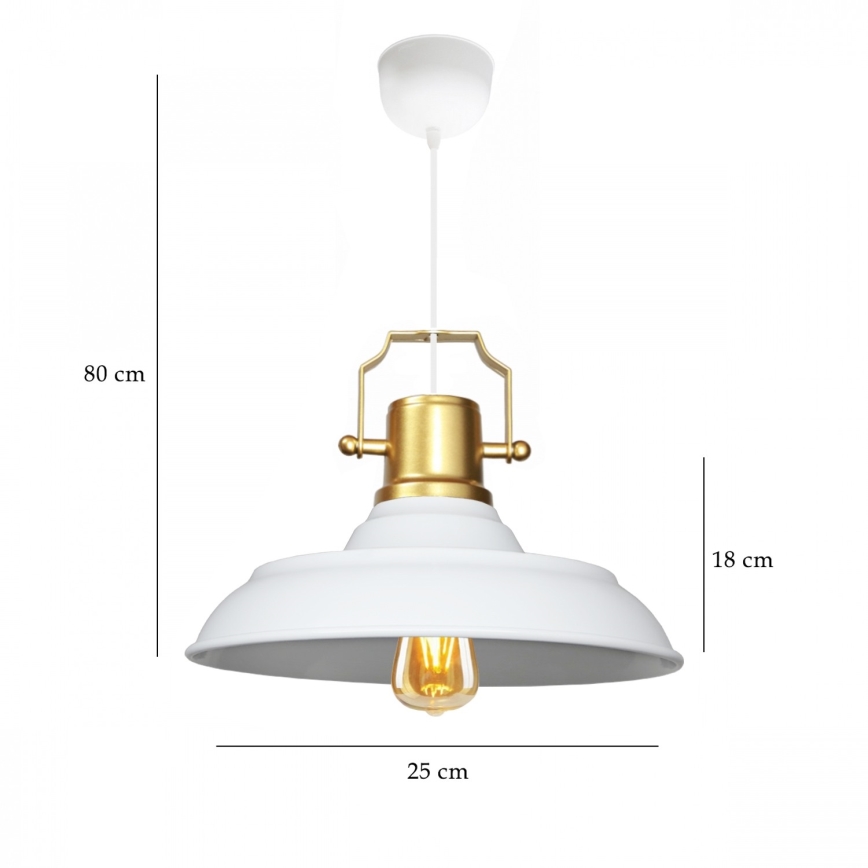 Лампа за окачване AYD 1xE27/40W/230V бяла/златна