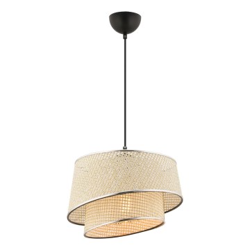 Лампа за окачване BARETTE 1xE27/60W/230V кремаво/лъскав хром