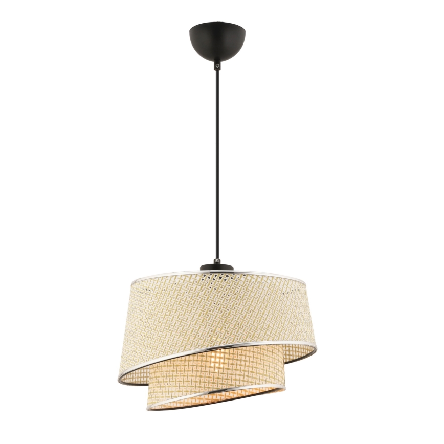 Лампа за окачване BARETTE 1xE27/60W/230V кремаво/лъскав хром