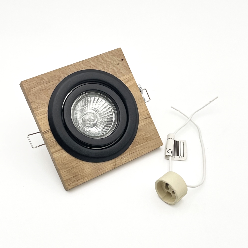 Лампа за вграждане TOBBY 1xG9/20W/230V 11,5x11,5 см дъб/черен