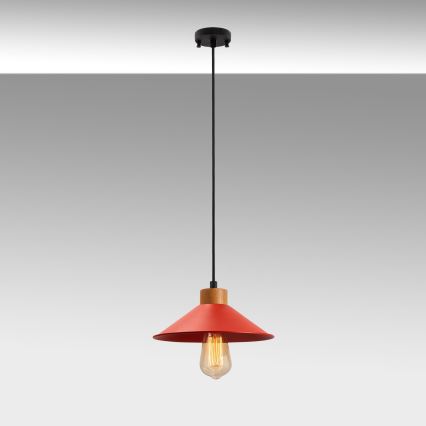 Лампата за окачване MANAVGAT 1xE27/40W/230V червена/кафява