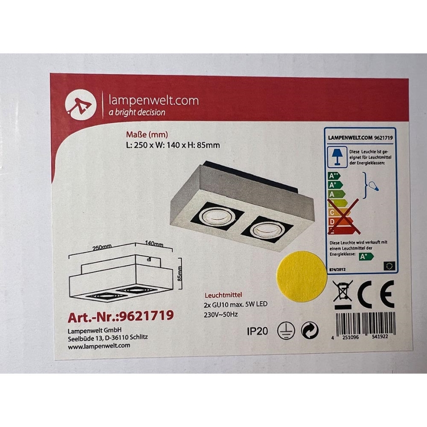 Lampenwelt - Спот 2xGU10/5W/230V