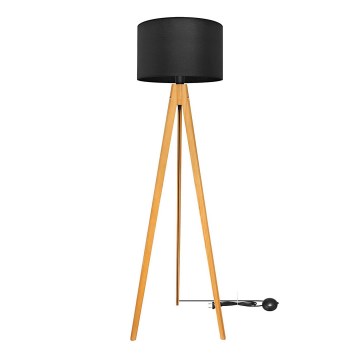 Лампион ALBA 1xE27/15W/230V черна/дъб