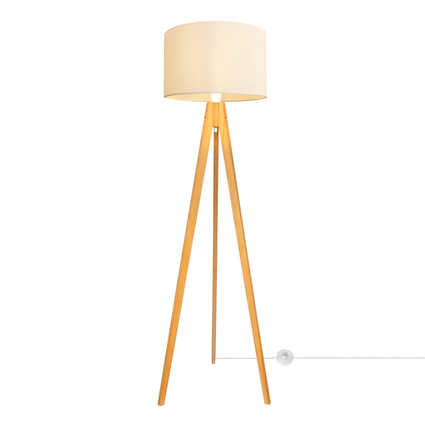 Лампион ALBA 1xE27/15W/230V кремавa/дъб