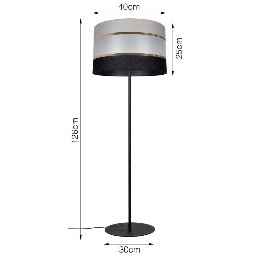 Лампион CORAL 1xE27/60W/230V черен/сив