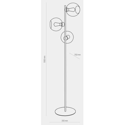 Лампион CUBUS 3xE27/60W/230V черен