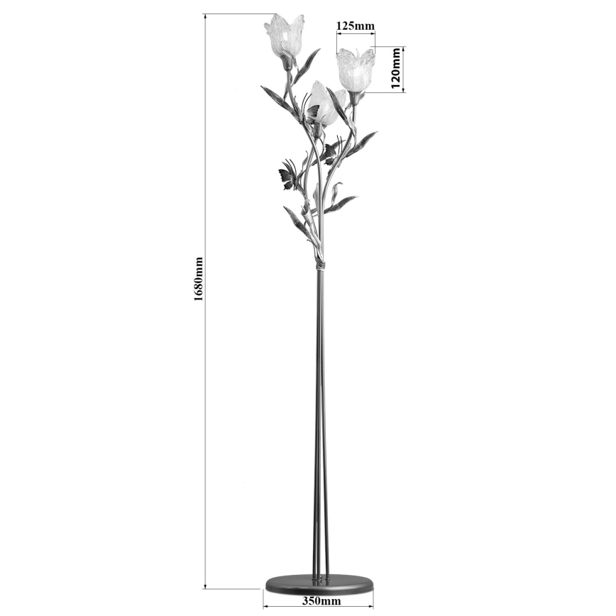 Лампион EDEN 3xE14/40W/230V муранско стъкло