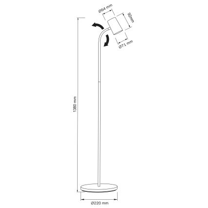 Лампион FELIX 1xGU10/9W/230V черен