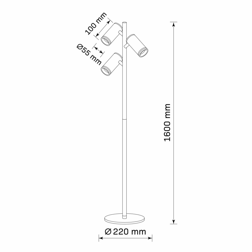 Лампион ПАРИЖ 3xGU10/12W/230V черен