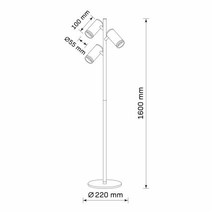 Лампион ПАРИЖ 3xGU10/12W/230V черен