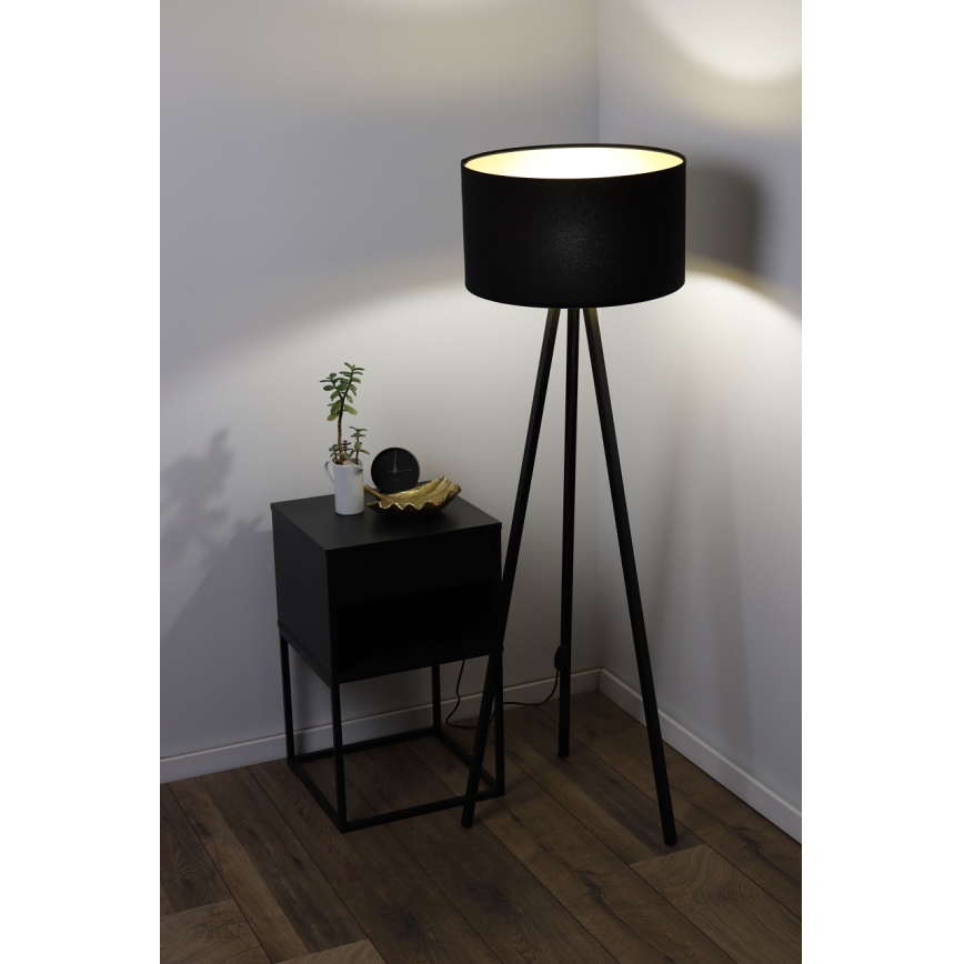Лампион STANDART 1xE27/60W/230V черен/кафяв