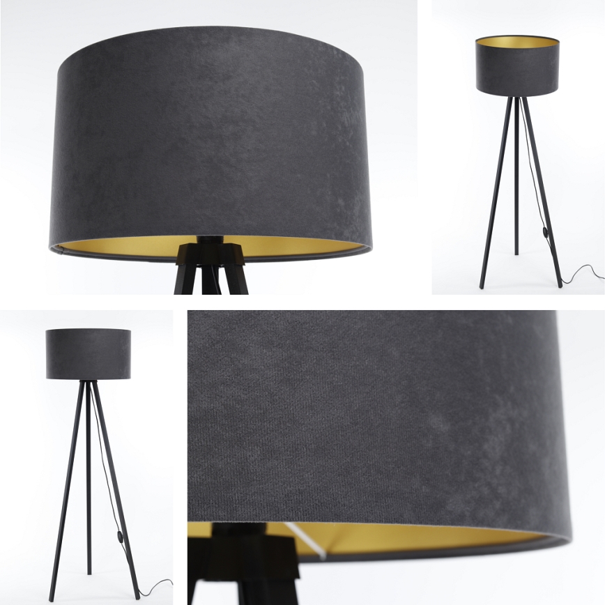 Лампион STANDART 1xE27/60W/230V сив/черен