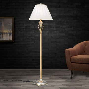 Лампион TIZIA 1xE27/60W/230V бял/златист/патина