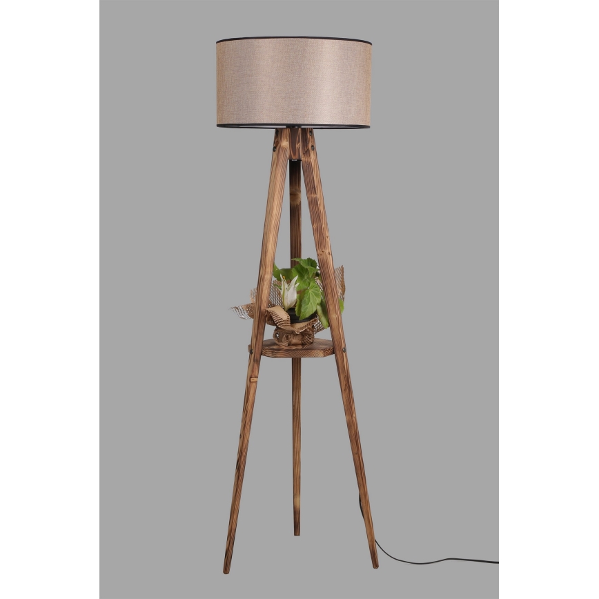 Лампион TRIPOD 1xE27/60W/230V бежов/кафяв