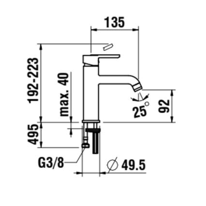LAUFEN H3110810041201 - Смесител за мивка LUA 19,2 см, лъскав хром