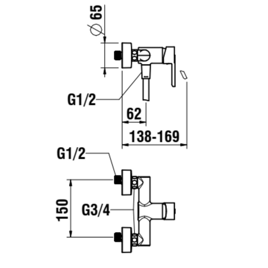 LAUFEN H3310810041311 - Душ комплект с кранче LUA лъскав хром