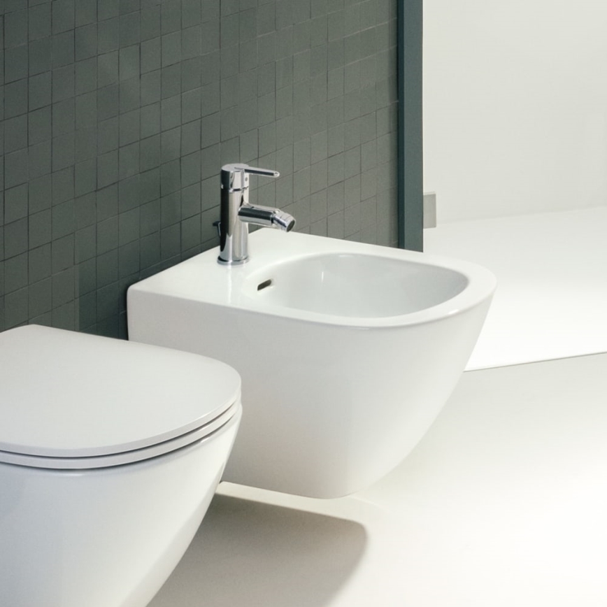 LAUFEN H3410810041141 - Кран за биде + сифон с преливник LUA лъскав хром