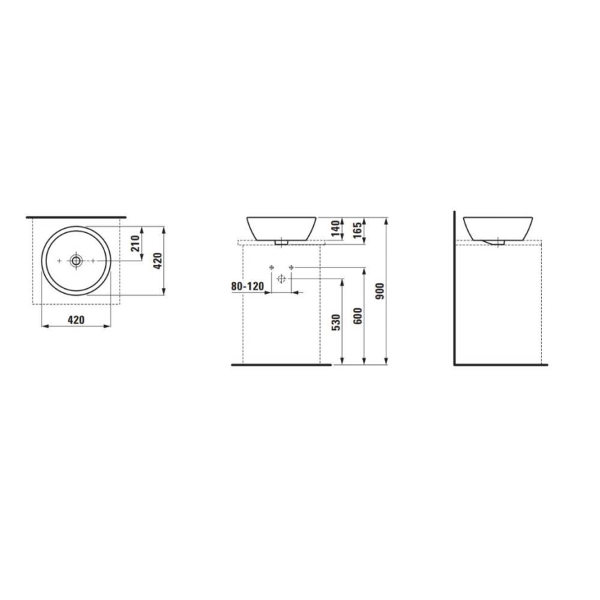 LAUFEN H8129620001091 - Басейн с плот PRO Ø 42 см керамика/бял