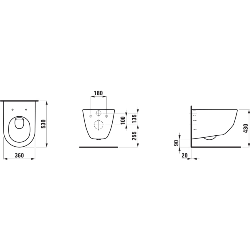 LAUFEN H8209560000001 - Стенна тоалетна чиния PRO керамика/бял