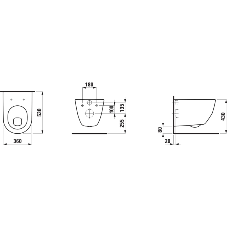 LAUFEN H8209590000001 - Подвесна тоалетна чиния PRO, керамика/бяла