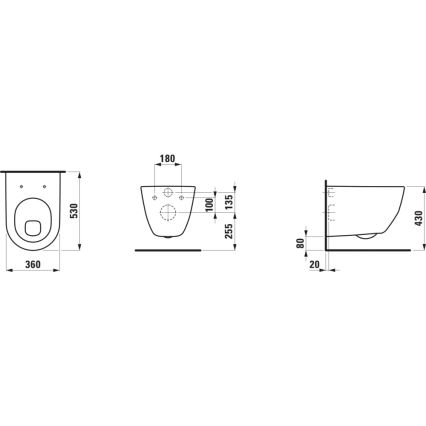 LAUFEN H8209590000001 - Подвесна тоалетна чиния PRO, керамика/бяла