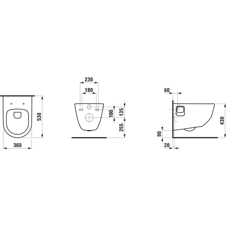 LAUFEN H8209640000001 - Конзолна тоалетна чиния PRO, керамика/бяла