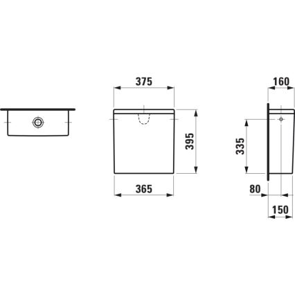 LAUFEN H8299520009721 - Казанче за тоалетна PRO със странично присъединяване, керамично/бяло
