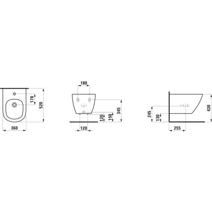 LAUFEN H8300810003021 - Стенно биде LUA керамика/бяла
