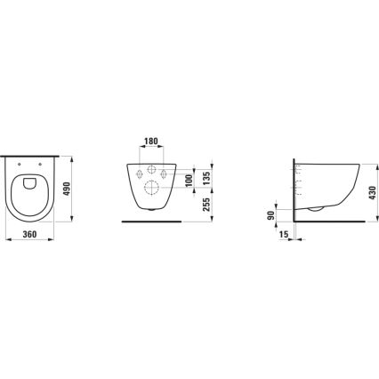 LAUFEN H8669550000001 - Конзолна тоалетна чиния PRO керамика/бяла + Тоалетна седалка SoftClose PRO дуропласт/бяла
