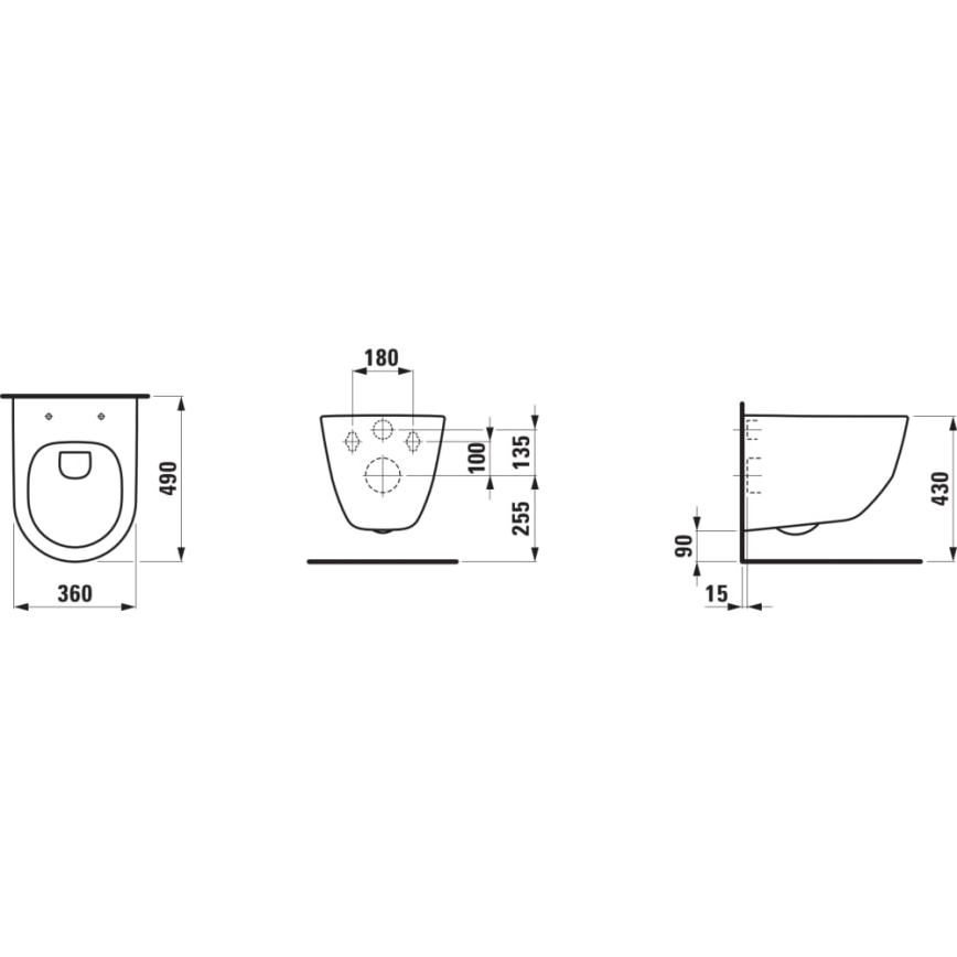 LAUFEN H8669550000001 - Конзолна тоалетна чиния PRO керамика/бяла + Тоалетна седалка SoftClose PRO дуропласт/бяла