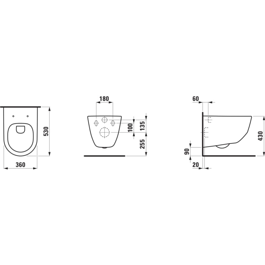 LAUFEN H8669570000001 - Висяща тоалетна чиния PRO керамика/бяла + Тоалетна седалка SoftClose PRO дуропласт/бяла