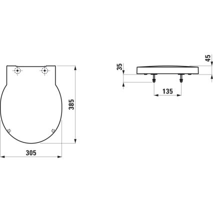 LAUFEN H8942827160001 - Капак за писоар SoftClose VAL, дуропласт/матово черно