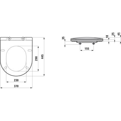 LAUFEN H8989660000001 - Тоалетна седалка SoftClose PRO от дуропласт/бял цвят