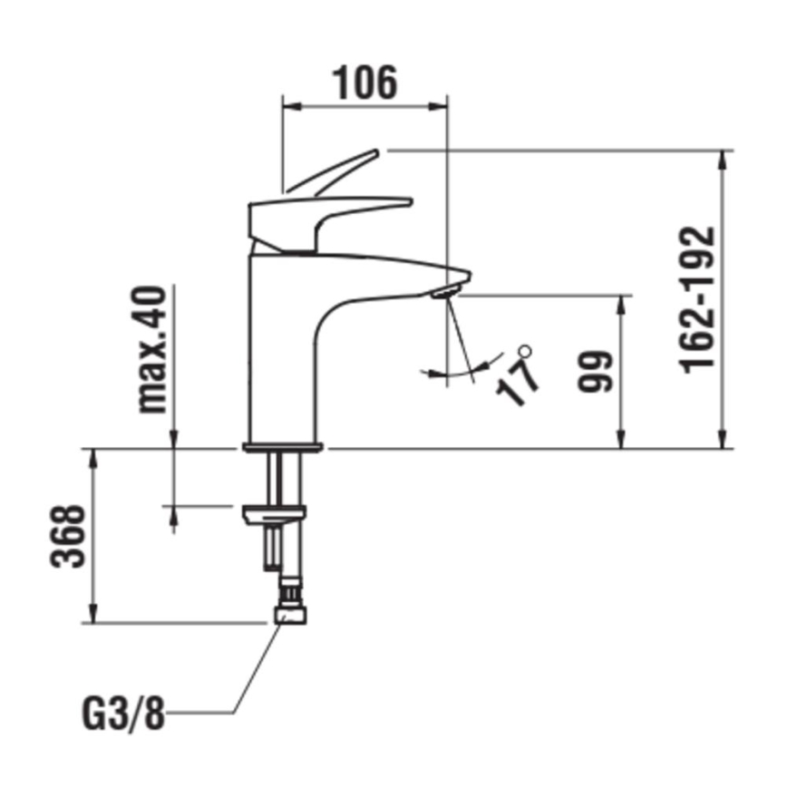 LAUFEN HF500702428000 - Кран за мивка LAURIN 16,2 см титан матовo черен