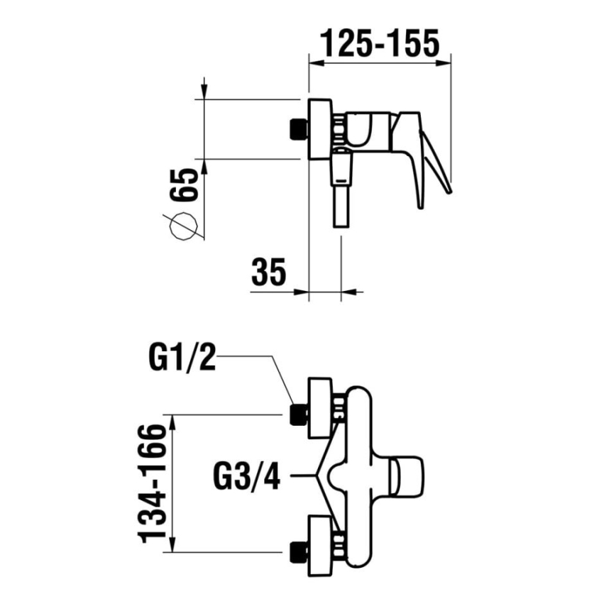 LAUFEN HF500750100600 - Душ комплект с кранче LAURIN лъскав хром