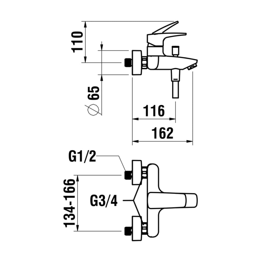 LAUFEN HF500760100600 - К-кт за баня със смесител LAURIN лъскав хром