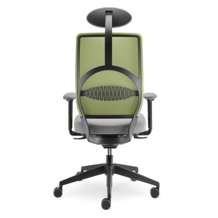 LD Seating - Офисен стол с облегалка за глава ARCUS сив/зелен