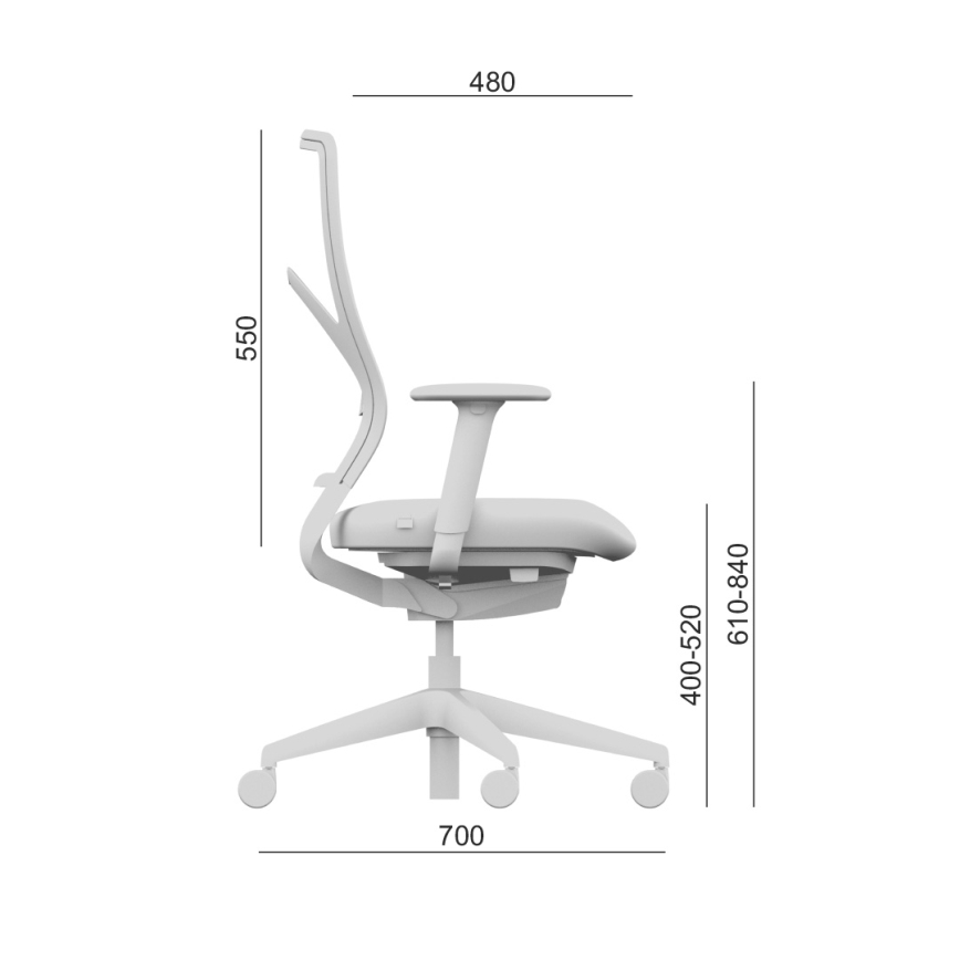 LD Seating - Офисен стол с облегалка за глава ARCUS сив/зелен