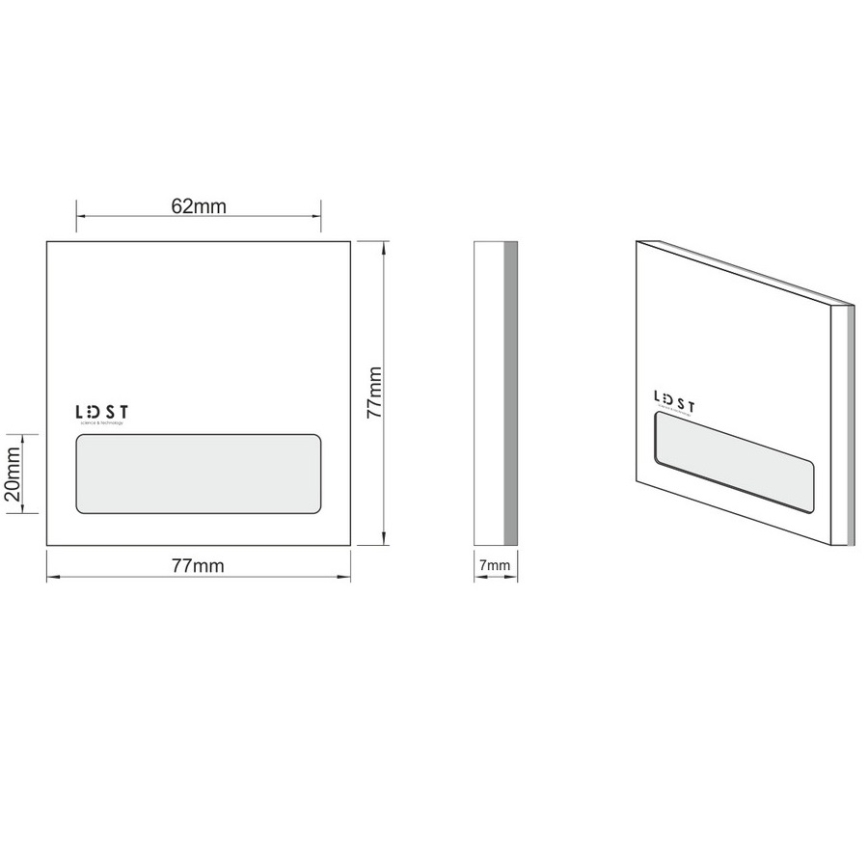 LDST AL-01-CB-BC5 - LED стълбищна лампа ALEX 5xLED/1,2W/230V блясък, черна 3500K