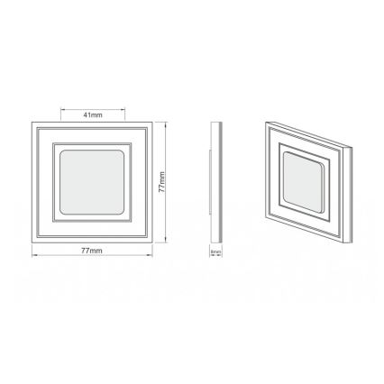 LDST KE-01-SS-BZ8 - LED стълбищна лампа KELLY 8xLED/1,2W/230V матов хром 6500K